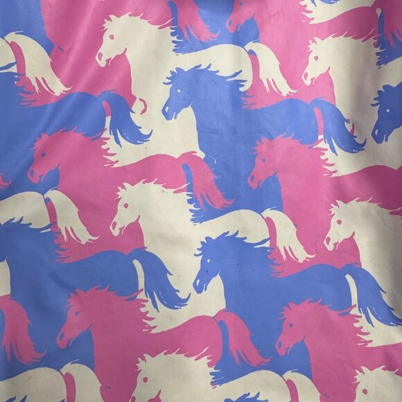 HATLEY Hooded Horse Raincoat Girls 5 Pink Purple Horses Waterproof Rain Jacket - Picture 6 of 8